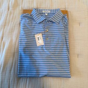 Peter Millar Blue Multi-Stripe Performance Polo